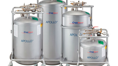 Apollo Stickstoff-Vorratsbehälter aus Edelstahl mit Druckaufbau